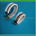 white rubber clamp,white hose clamp,white cushion clamp,white pipe clamp,white rubber lined clamp
